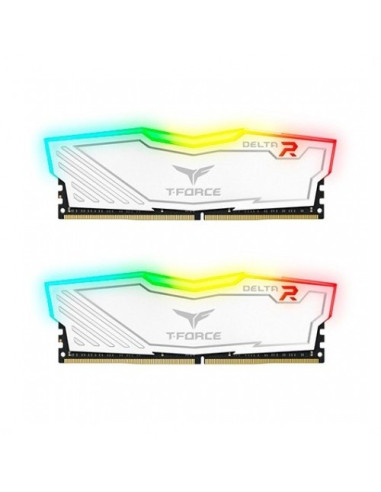 Memoria ram  ddr4 16gb 2x8gb 3600mhz teamgroup delta rgb - blanco - cl 18 - 1.35v tf4d416g3600hc18jdc01
