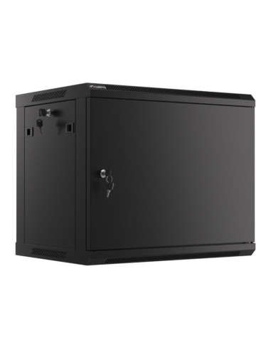 Armario lanberg mural rack 19 pulgadas 9u -  600x450 negro