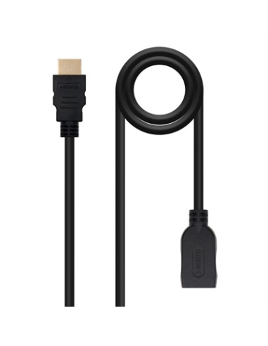 Cable hdmi 2.0 nanocable 2m -  macho - hembra -  negro