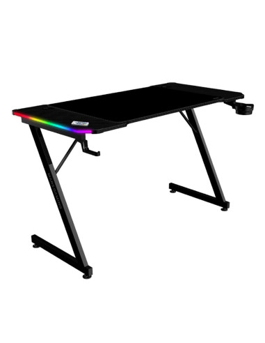 Mesa mars gaming ergo rgb 120x60cm negra + alfombrilla