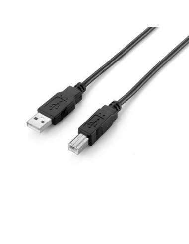 Cable usb 2.0 a usb tipo b equip 2m -  macho - macho -  negro