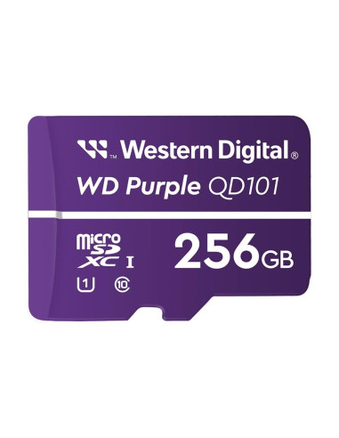 Tarjeta de memoria micro sdxc wd western digital purple sc qd101 256gb uhs - i cl10