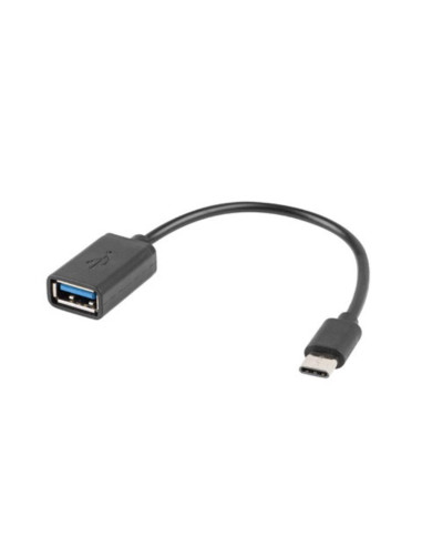 Adaptador usb tipo c a usb tipo a lanberg 15cm -  macho - hemra -  negro
