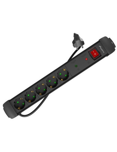 Regleta lanberg sp1 5 tomas schuko proteccion hasta 2500w negra 5m