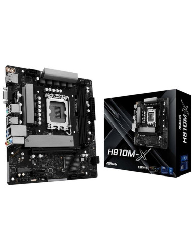 Placa base asrock h810m - x matx -  2x ddr5 -  4x sata3
