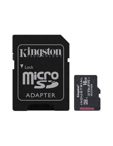 Tarjeta memoria micro sdhc 16gb kingston industrial uhs - i u3 cl10 + adaptador