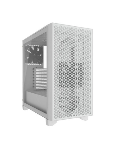 Caja atx semitorre corsair 3000d airflow cristal templado blanca