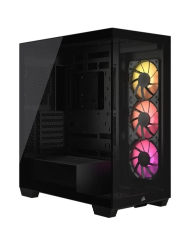 Caja ordenador gaming corsair 3500x atx argb cristal templado negra