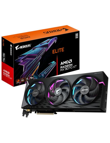 Tarjeta grafica gigabyte radeon rx 9070 xt aorus e 16gb gddr6 -  2x dp -  2x hdmi pci express 5.0