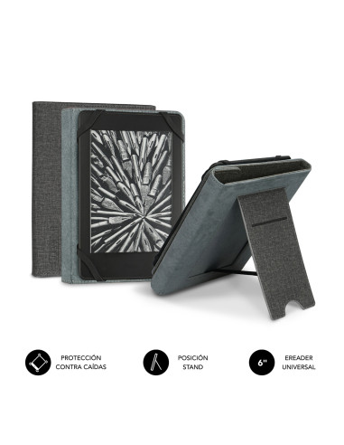 Funda subblim clever ebook case 6 pulgadas stand case gris