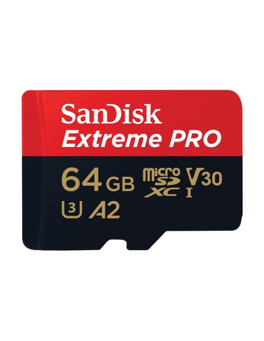 Tarjeta memoria micro secure digital 64gb sandisk extreme pro clase 10 uhs - i u3 + adaptador