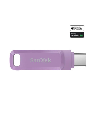 Memoria usb 3.2 usb tipo c sandisk 256gb ultra dual drive go lavanda