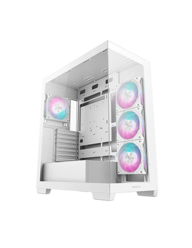 Caja ordenador gaming deepcool cg580 4f atx rgb cristal templado blanca