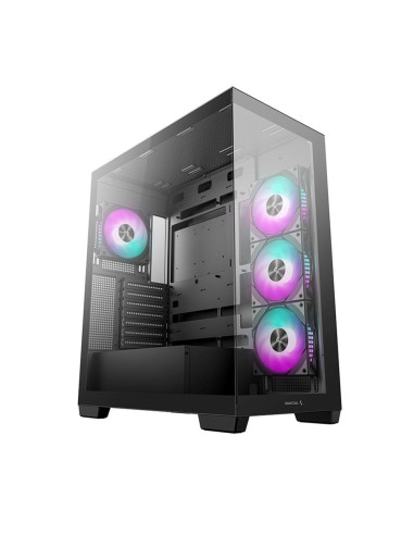 Caja ordenador gaming deepcool cg580 4f atx rgb cristal templado negra