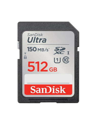 Tarjeta de memoria secure digital sdxc sandisk ultra - 512gb - clase 10 - sdxc - 150mb - s