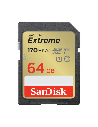 Tarjeta memoria secure digital sdxc 64gb sandisk extreme clase 10 uhs - i u3