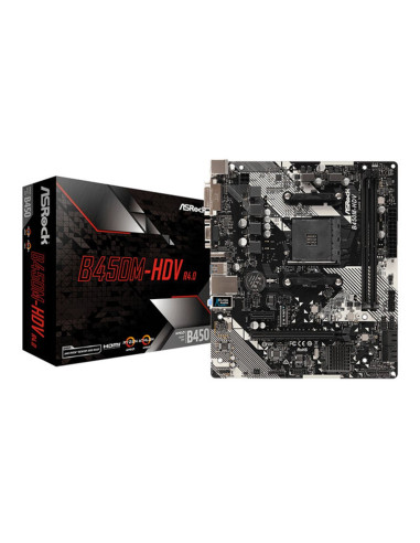 Placa base asrock amd am4 b450m hdv ddr4x2 32gb dvi - d hdmi micro atx