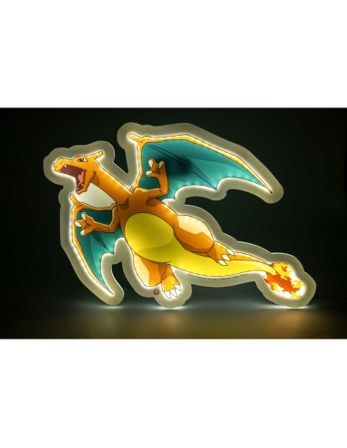 Mural lampara neon teknofun madcow entertainment pokemon charizard 30 cm