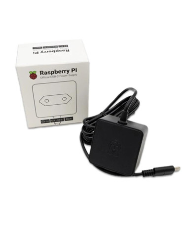 Fuente de alimentacion cargador raspberry pi 4 usb c 15.3w color negro