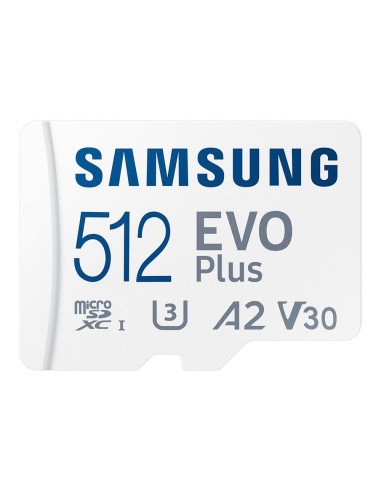 Tarjeta micro sd samsung microsdxc evo plus 512gb clase 10 + adaptador sd