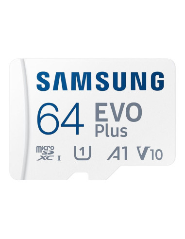 Tarjeta micro sd samsung microsdxc evo plus 64gb clase 10 + adaptador sd