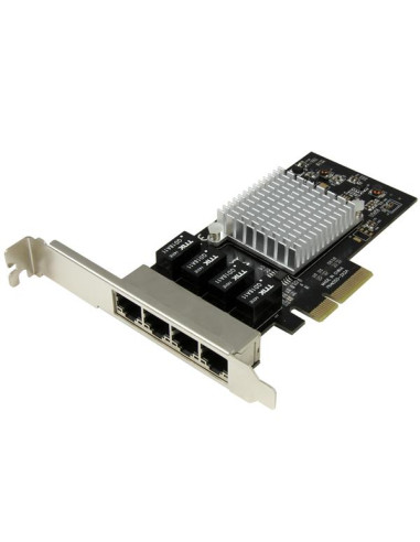 Tarjeta red startech ethernet gigabit 1000 4 port rj45 pcie