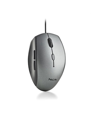 Raton ngs wired ergo silent mouse gris