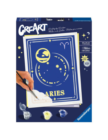 Kit para pintar con números ravensburger creart serie trend d zodiac: aries