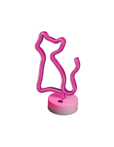 Lampara forever neon led on a stand cat pink