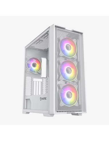 Caja ordenador gaming hiditec e - atx h2 air argb cristal templado blanco