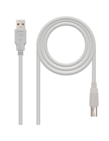 Cable nanocable conversor usb - a a usb - b macho - macho beige 1.8m impresora