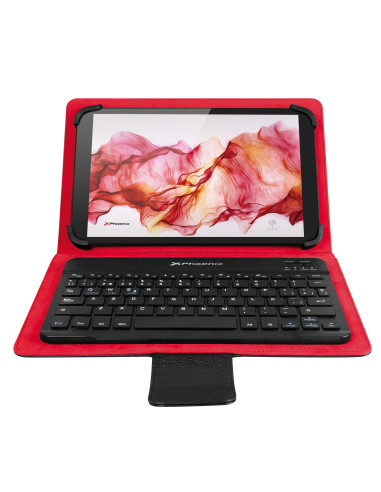 Funda slim phoenix para tablet hasta 10 pulgadas universal teclado bluetooth