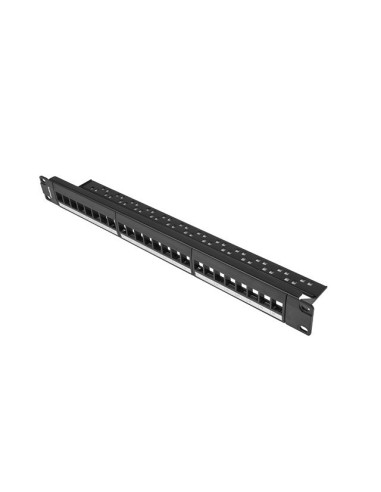 Patch panel lanberg 24 puertos 1u rack 19 para modulos keystone negro