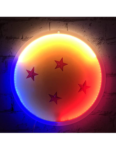 Mural lampara neon teknofun madcow entertainment dragon ball z bola de dragon 30 cm