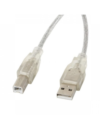 Cable usb tipo b a usb 2.0 tipo a lanberg 1.8m - macho -  macho - transparente