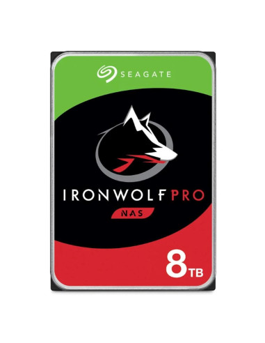 Disco duro interno hdd seagate ironwolf pro nas st8000nt001 8tb 3.5pulgadas 7200rpm -  256mb -  sata 6gb - s