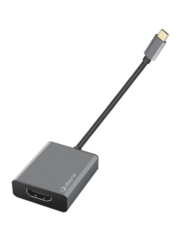 Adaptador silver ht usb tipo c a hdmi 4k -  macho - hembra -  silver