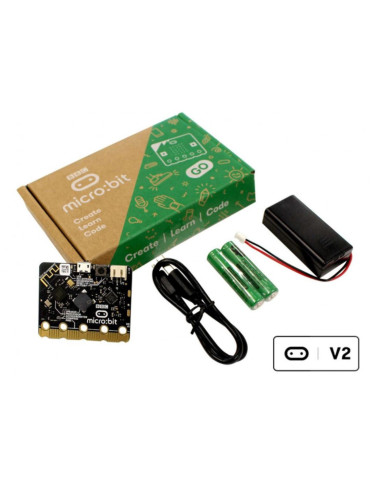 Kit micro:bit go v2.2 con placa microbit + pilas + portapilas + cable usb