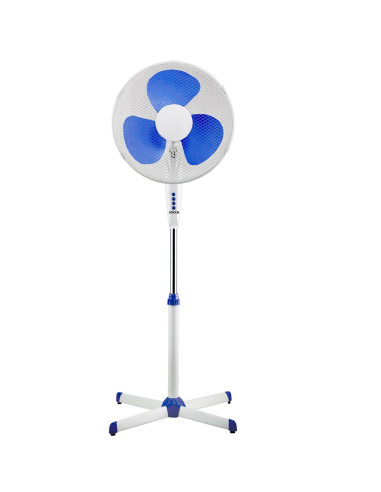 Ventilador de pie jocca 40cm 40w blanco - azul