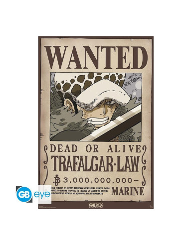 Poster gb eye maxi one piece wanted trafalgar d water law