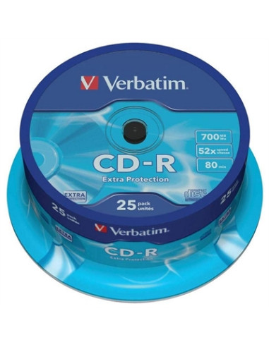 Verbatim cd - r 700mb 52x tarrina 25uds