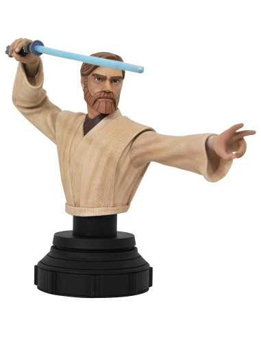 Figura busto diamond select toys star wars the clone wars obi wan 1 - 7 escala 15 cm resina