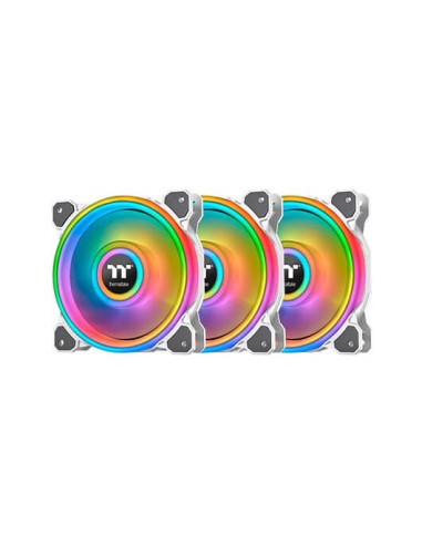 Kit de ventiladores 140 x 140 thermaltake riing quad 14 rgb blanco pack 3 unidades -  1400rpm -  pwm -  argb