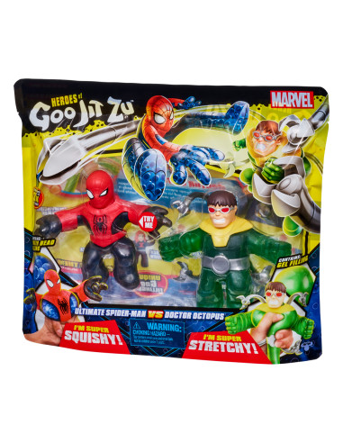 Pack de 2 figuras bandai goo jit zu marvel héroes spiderman vs dr octopus