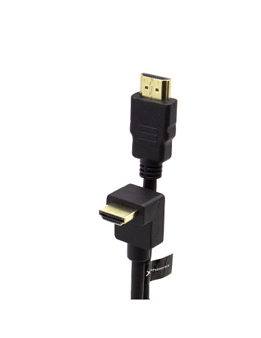 Cable hdmi a - a  90 grados awg 24 clase 2.0  de 1 m