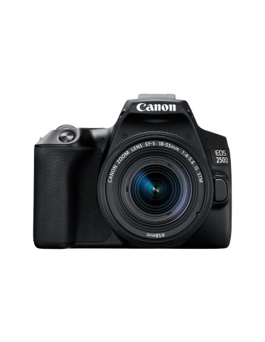 Camara digital canon reflex eos 250d+ef - s 18 - 55mm f - 4 - 5.6 is -   24.1mp -  digic 8 -  4k -  wifi -  bluetooth -  negro