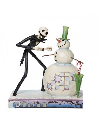 Figura enesco disney pesadilla antes de navidad jack descubriendo muñeco de nieve