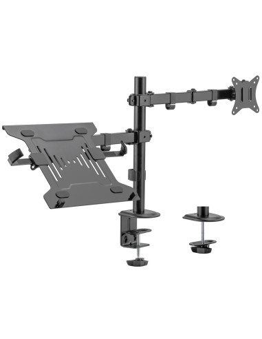 Soporte de escritorio ewent ew1519 para monitor hasta 34pulgadas y portatil hasta 15.6pulgadas carga maxima 9kg