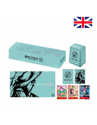 Pack tapete y caja de mazo one piece card game 1st anniversary