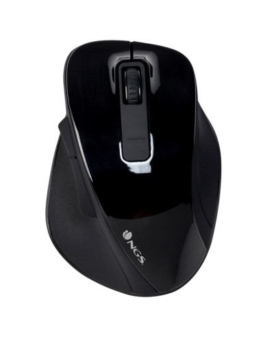 Raton inalambrico ngs bowblack - 2.4ghz - 800 - 1600dpi - 5 botones + scroll - nano receptor usb -  1*aa - negro